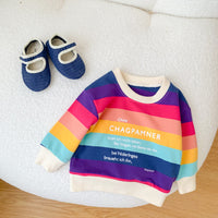 Load image into Gallery viewer, Baby Unisex Striped Letters Rainbow Tops Wholesale 220906689
