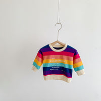 Load image into Gallery viewer, Baby Unisex Striped Letters Rainbow Tops Wholesale 220906689
