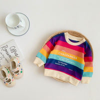 Load image into Gallery viewer, Baby Unisex Striped Letters Rainbow Tops Wholesale 220906689
