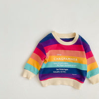 Load image into Gallery viewer, Baby Unisex Striped Letters Rainbow Tops Wholesale 220906689
