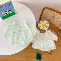 Load image into Gallery viewer, Baby Girls Flower Print Rompers And Dresses Wholesale 22090669
