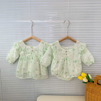 Load image into Gallery viewer, Baby Girls Flower Print Rompers And Dresses Wholesale 22090669
