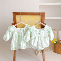 Load image into Gallery viewer, Baby Girls Flower Print Rompers And Dresses Wholesale 22090669

