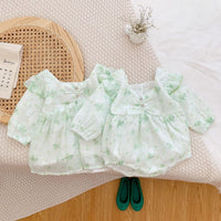 Load image into Gallery viewer, Baby Girls Flower Print Rompers And Dresses Wholesale 22090669
