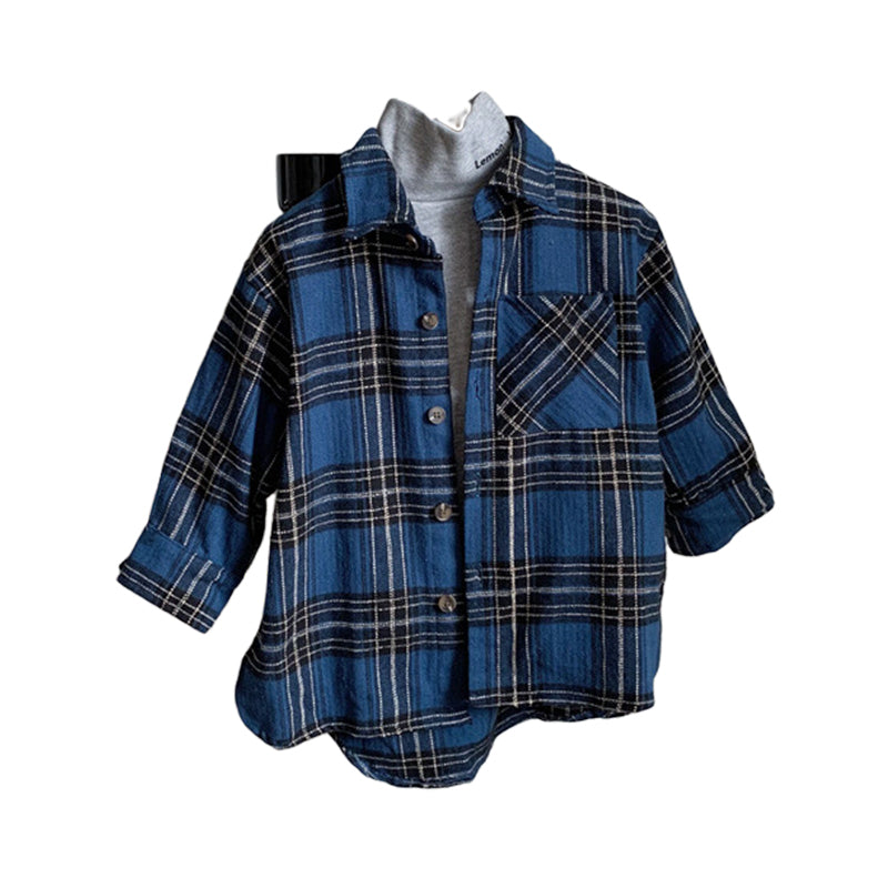 Baby Kid Unisex Checked Shirts Wholesale 220906826