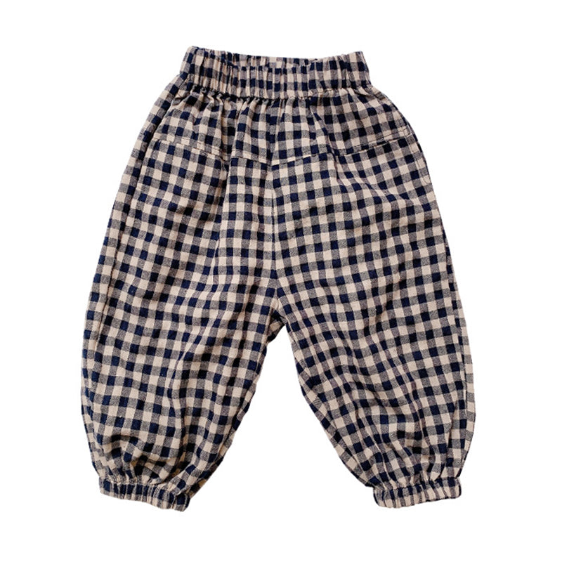 Baby Kid Girls Checked Pants Wholesale 220909107