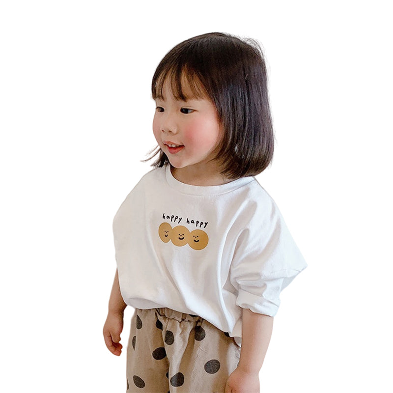 Baby Kid Unisex Letters Cartoon Expression Print Tops Wholesale 220909109
