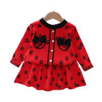 Load image into Gallery viewer, Baby Kid Girls Flower Bow Knitwear Dresses Wholesale 220909115
