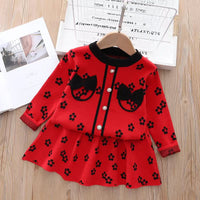 Load image into Gallery viewer, Baby Kid Girls Flower Bow Knitwear Dresses Wholesale 220909115
