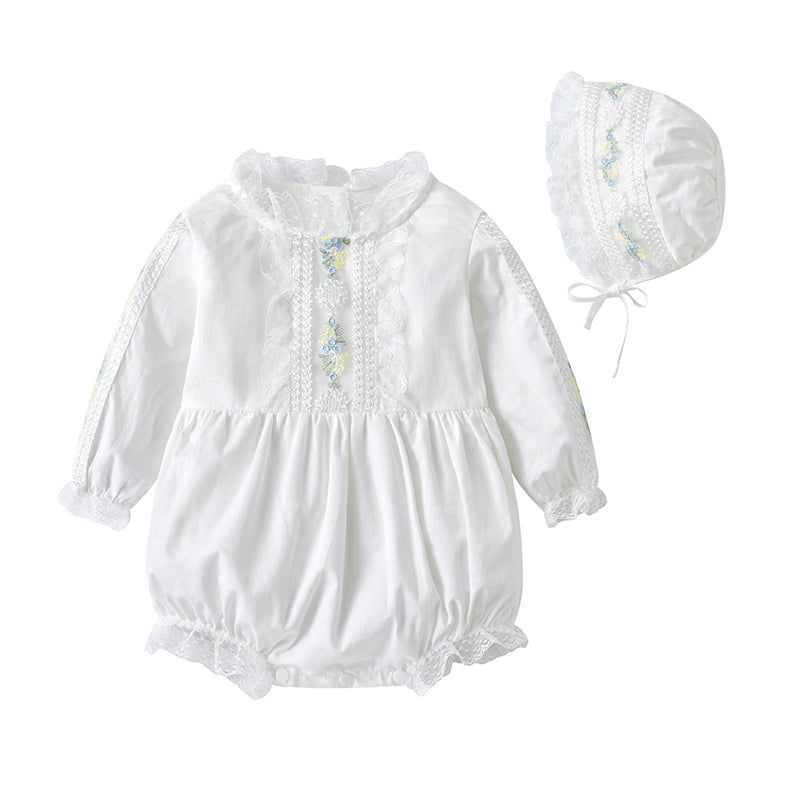 Baby Girls Lace Embroidered Rompers Wholesale 220909161