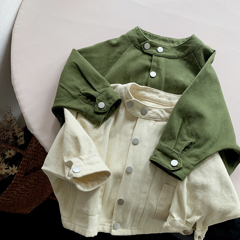 Baby Kid Unisex Solid Color Jackets Outwears Wholesale 220909209