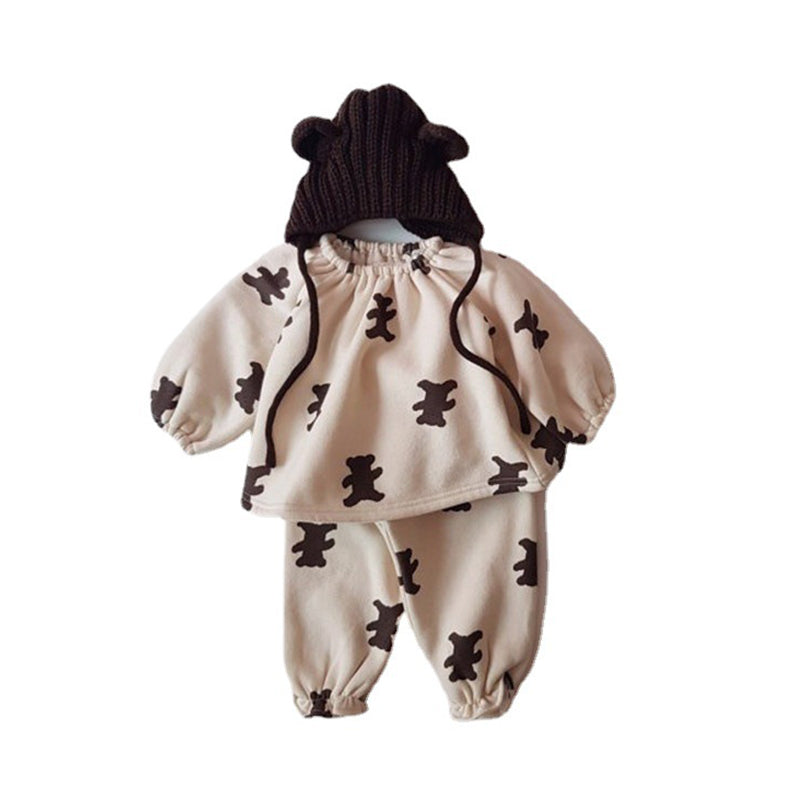 Baby Kid Unisex Animals Print Tops Pants Wholesale 220909250