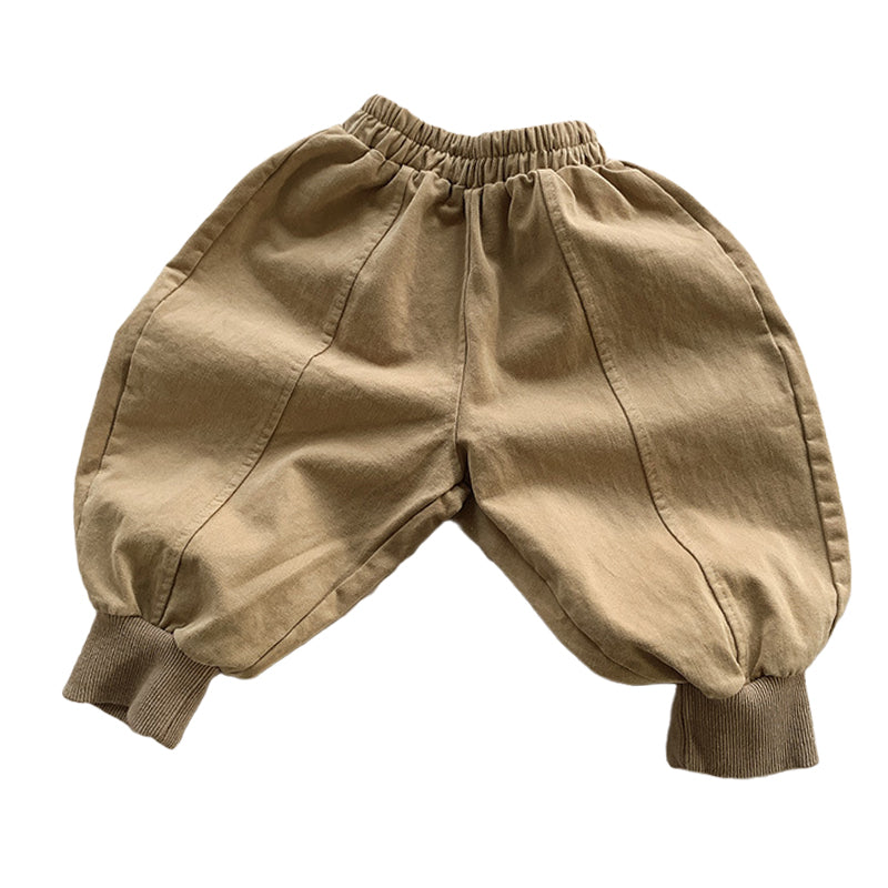Baby Kid Unisex Solid Color Muslin&Ribbed Pants Wholesale 220909255