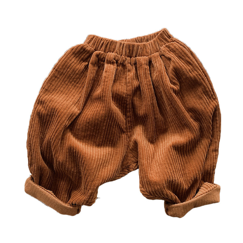 Baby Kid Unisex Solid Color Muslin&Ribbed Pants Wholesale 220909258