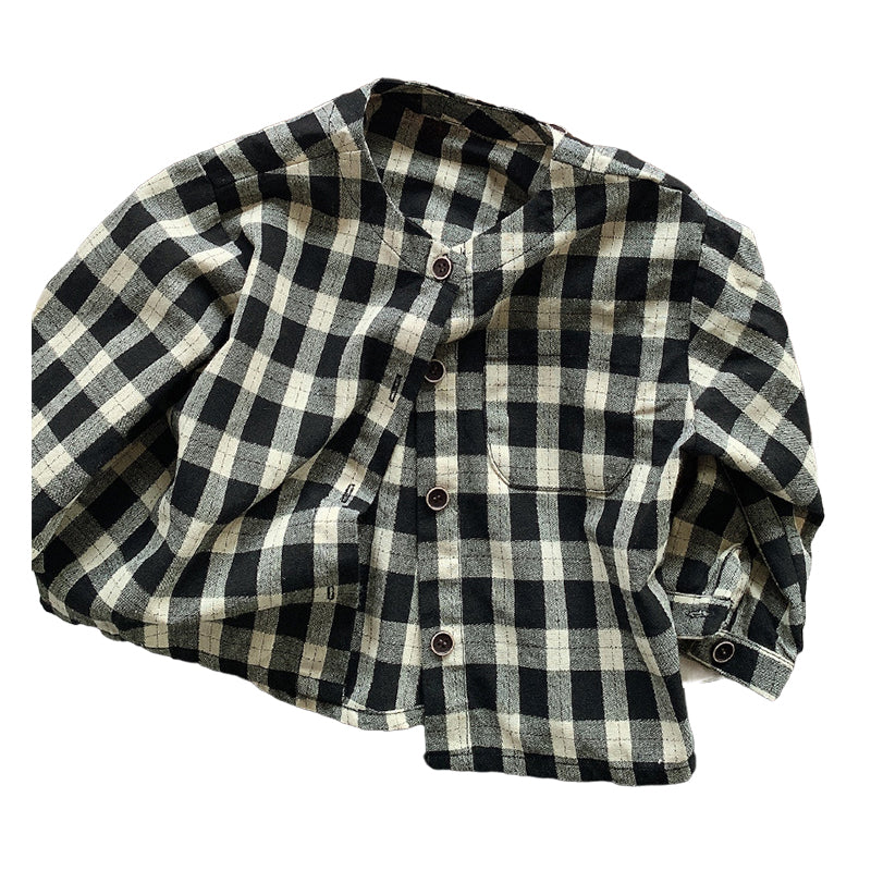 Baby Kid Unisex Checked Jackets Outwears Wholesale 220909260
