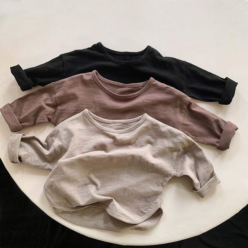 Baby Kid Unisex Solid Color Tops Wholesale 220909265