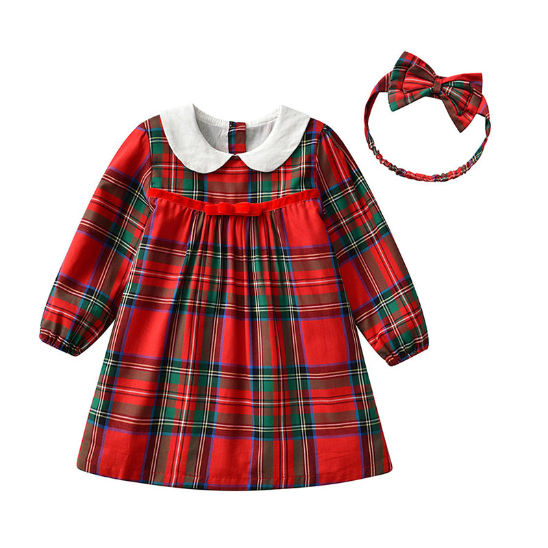Baby Kid Girls Checked Dresses Wholesale 220909300