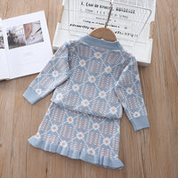 Load image into Gallery viewer, 2 Pieces Set Baby Kid Girls Checked Sweaters And Skirts Wholesale 220909301
