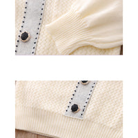 Load image into Gallery viewer, 2 Pieces Set Baby Kid Girls Color-blocking Bow Sweaters And Solid Color Skirts Wholesale 220909353
