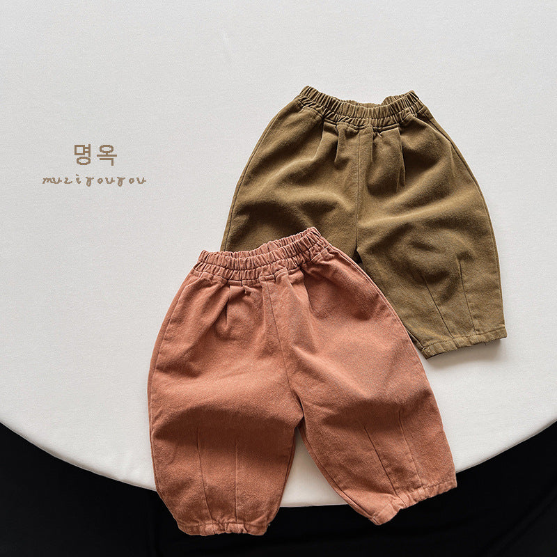 Baby Kid Unisex Solid Color Pants Wholesale 220909365