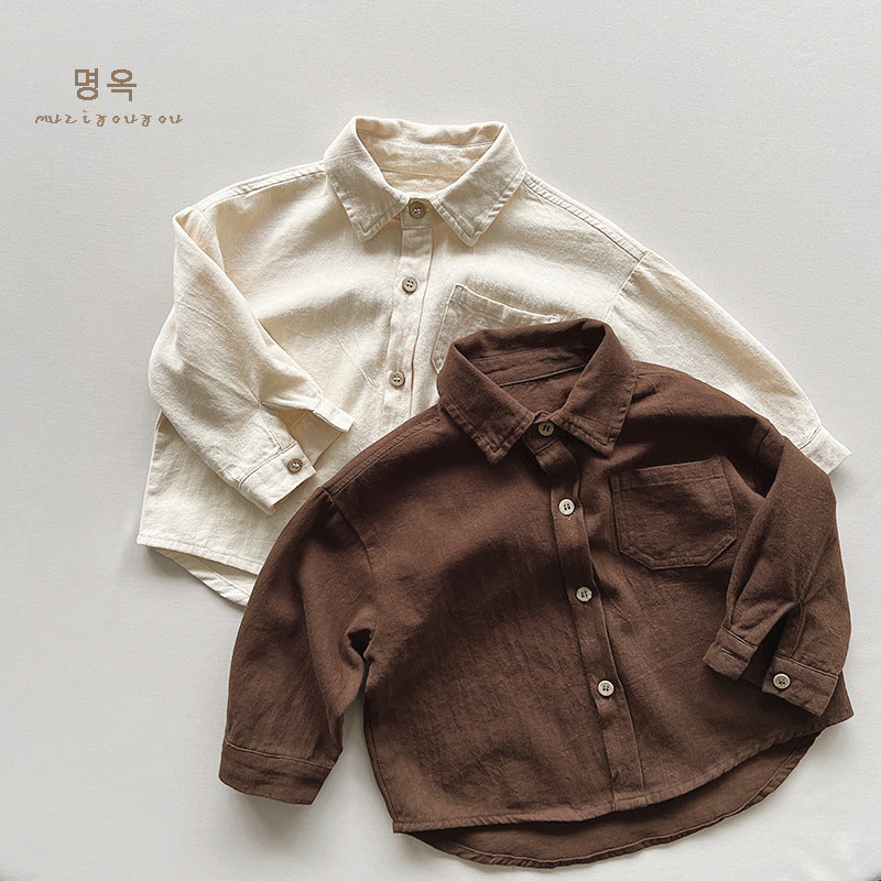 Baby Kid Unisex Solid Color Shirts Wholesale 220909366