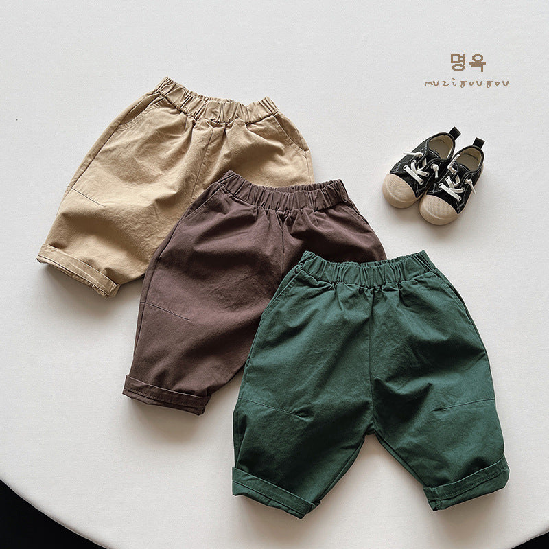 Baby Kid Unisex Solid Color Pants Wholesale 220909368