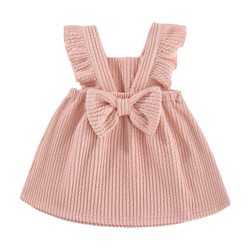 Baby Kid Girls Solid Color Bow Dresses Wholesale 220909406