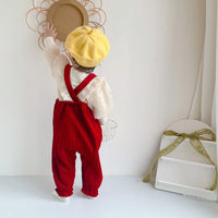 Load image into Gallery viewer, Baby Girls Solid Color Letters Embroidered Tops Jumpsuits Wholesale 220909423
