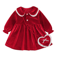 Load image into Gallery viewer, Baby Girls Solid Color Dresses Wholesale 220909456
