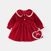 Load image into Gallery viewer, Baby Girls Solid Color Dresses Wholesale 220909456
