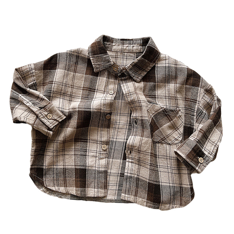 Baby Kid Unisex Checked Shirts Wholesale 220909515