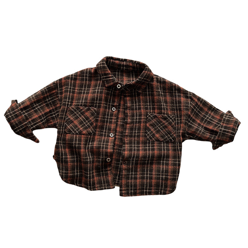 Baby Kid Unisex Checked Shirts Wholesale 220909539