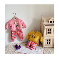 Load image into Gallery viewer, 2 Pieces Set Baby Girls Flower Print Tops And Pants Wholesale 220909544
