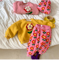 Load image into Gallery viewer, 2 Pieces Set Baby Girls Flower Print Tops And Pants Wholesale 220909544
