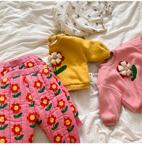 Load image into Gallery viewer, 2 Pieces Set Baby Girls Flower Print Tops And Pants Wholesale 220909544
