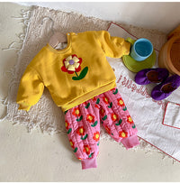 Load image into Gallery viewer, 2 Pieces Set Baby Girls Flower Print Tops And Pants Wholesale 220909544

