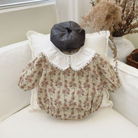 Load image into Gallery viewer, Baby Girls Flower Print Rompers Wholesale 220909545
