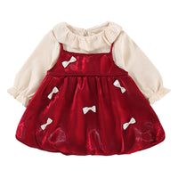 Load image into Gallery viewer, Baby Girls Color-blocking Bow Dresses Wholesale 220909555
