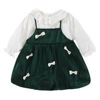Load image into Gallery viewer, Baby Girls Color-blocking Bow Dresses Wholesale 220909555
