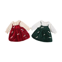 Load image into Gallery viewer, Baby Girls Color-blocking Bow Dresses Wholesale 220909555
