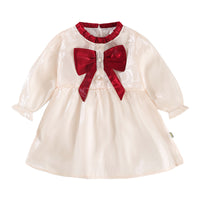 Load image into Gallery viewer, Baby Kid Girls Color-blocking Bow Dresses Wholesale 220909583
