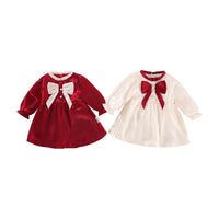 Load image into Gallery viewer, Baby Kid Girls Color-blocking Bow Dresses Wholesale 220909583
