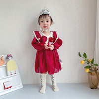 Load image into Gallery viewer, Baby Girls Color-blocking Bow Dressy Dresses Wholesale 220909601
