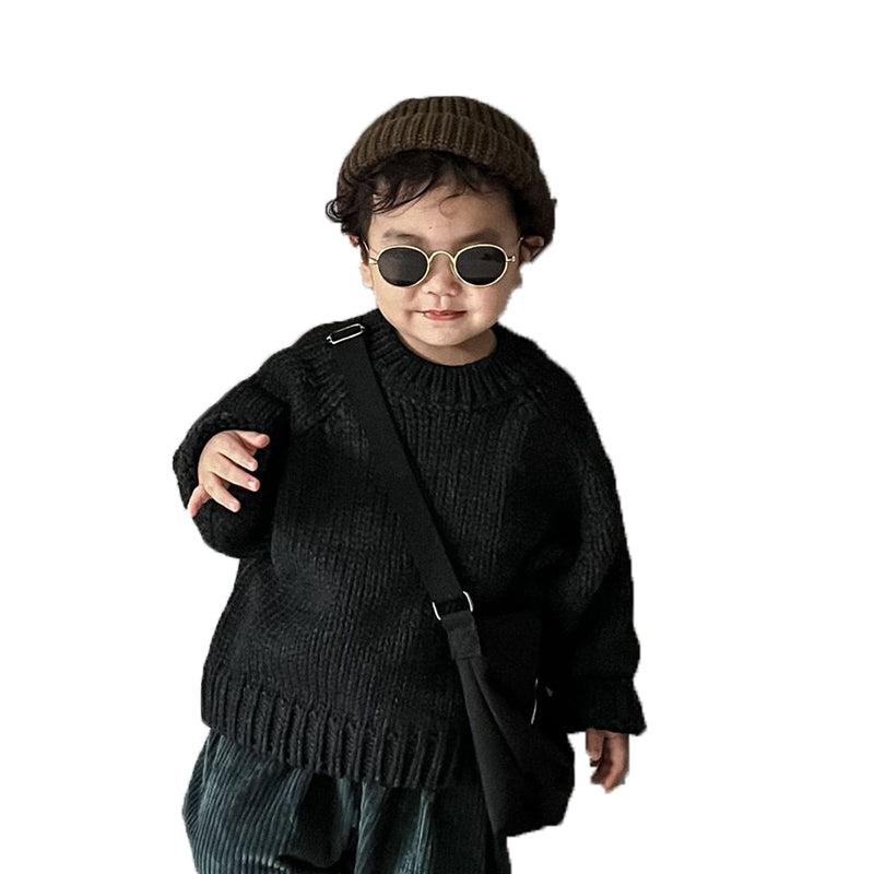 Baby Kid Unisex Solid Color Crochet Sweaters Wholesale 220914125