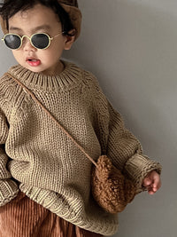 Load image into Gallery viewer, Baby Kid Unisex Solid Color Crochet Sweaters Wholesale 220914125
