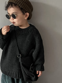 Load image into Gallery viewer, Baby Kid Unisex Solid Color Crochet Sweaters Wholesale 220914125
