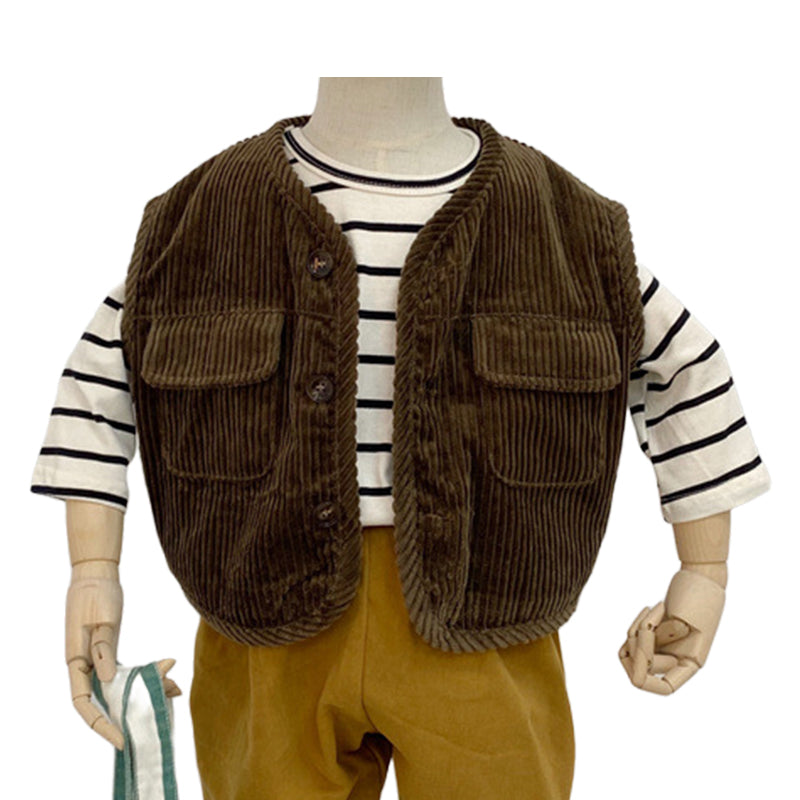 Baby Kid Unisex Solid Color Vests Waistcoats Wholesale 220914152