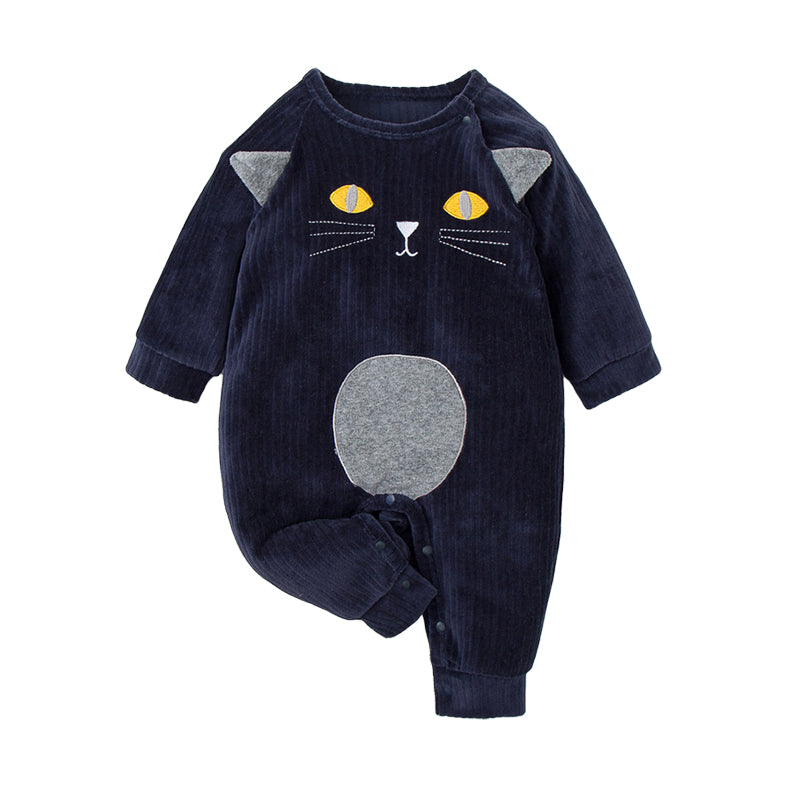 Baby Unisex Animals Muslin&Ribbed Print Jumpsuits Wholesale 220914186