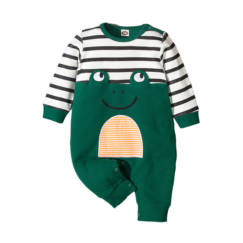 Baby Unisex Striped Cartoon Jumpsuits Wholesale 220914198