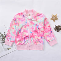Load image into Gallery viewer, 2 Pieces Set Baby Kid Girls Color-blocking Tie Dye Jackets Outwears And Pants Wholesale 220914210
